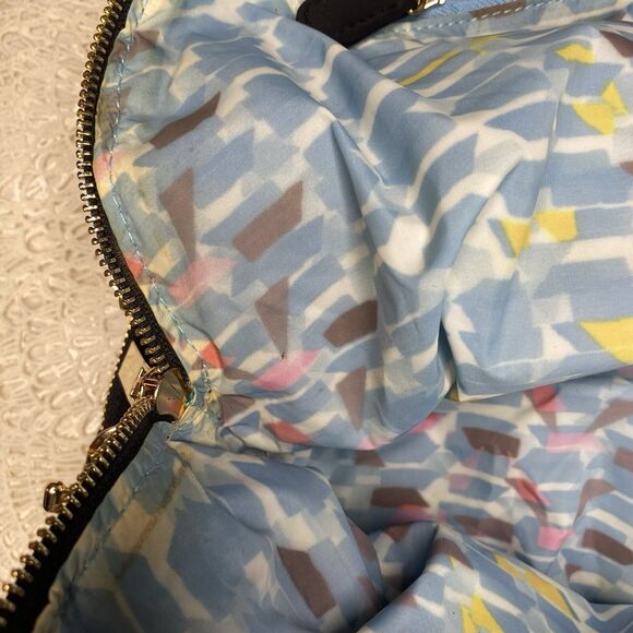 Anthropologie DL + ACTIV Bag Black Gold Zippers Shoulder Crossbody Gym Workout - Picture 12 of 15